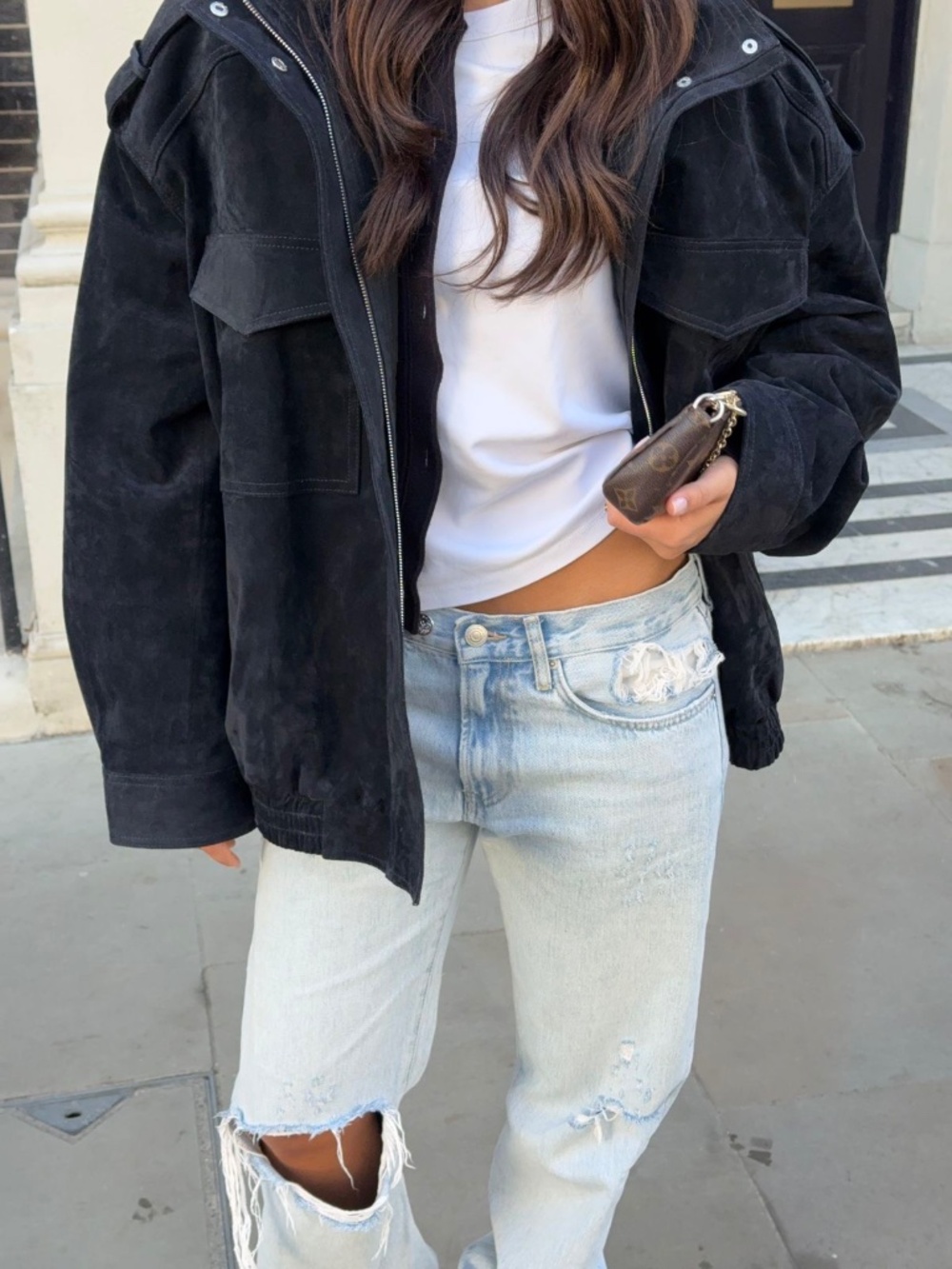 New Zara suade leather jacket